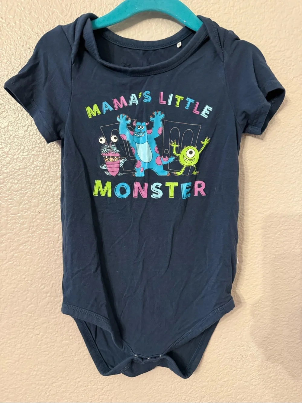 Little Sleepies Navy One-Piece with Colorful Monster Graphic